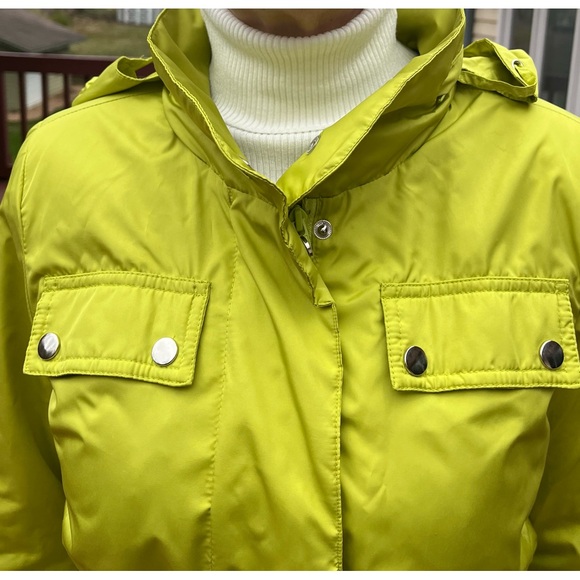 Alfani beautiful lime lightweight, lined jacket, waist drawlive, zipper,hood S/P - Picture 6 of 13